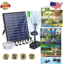 Solar Water Fountain Pump for Bird Bath | 6.5W, Battery Backup, 8 Spray Modes