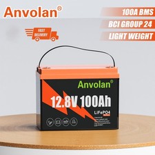 12V 100Ah LiFePO4 Battery Lithium 1280Wh 10 Year Lifespan Marine RV Off-Grid