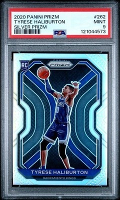 PSA 9 MINT 2020 PANINI PRIZM SILVER TYRESE HALIBURTON RC #262