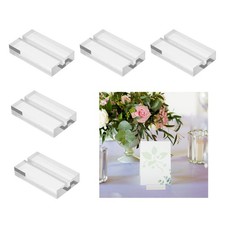 5 Pcs Acrylic Place Card Holders 1.2 Inch Clear Card Holder Stand, 30 x 50 mm