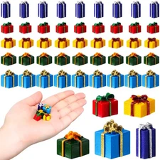 Bucherry 50 Pcs Christmas Miniature Resin Gift Boxes Multicolor Mini Christma...