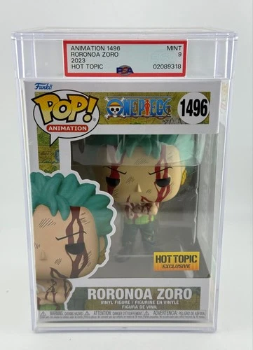 PSA 9 Funko POP One Piece Roronoa Zoro 1496 Hot Topic Exclusive UV Belt RARE