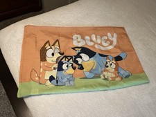 Bluey One Standard Size Pillowcase Bluey Bingo Family Multicolor~Excellent Cond