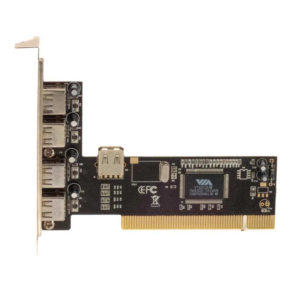 VIA VT6212L 4+1 Ports USB 2.0 Host Controller PCI Card - Image 2 of 3