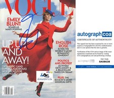 EMILY BLUNT AUTOGRAPH SIGNED VOGUE MAGAZINE MARY POPPINS ACOA