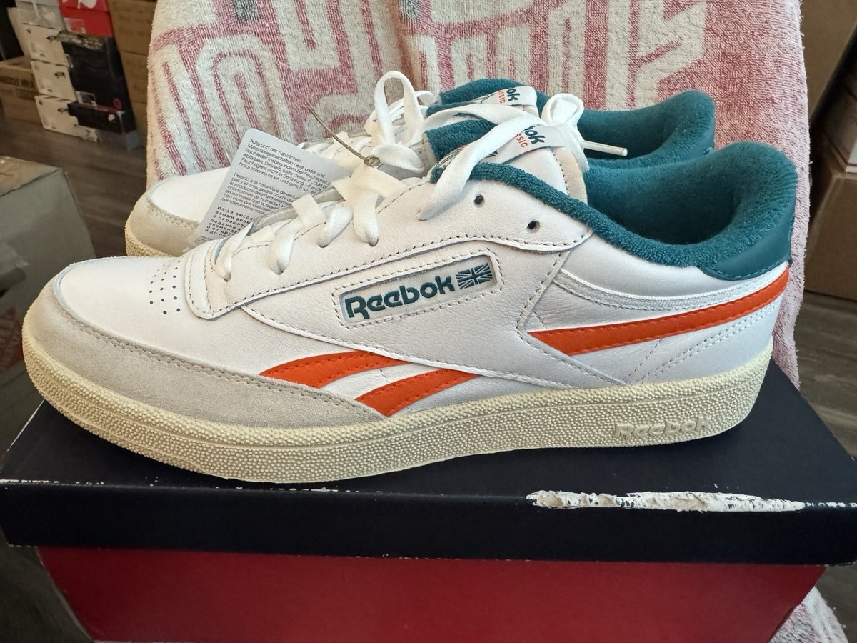 Size 11.5 - Reebok Club C Revenge White Seaport Teal | eBay