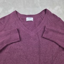 Old Navy Sweater Dress Womens XS Red Burgundy Long Sleeve V-Neck Cotton Poly