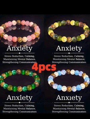 4 Kristall Armband Set Beruhigende Balance Stärke Böhmisch Mehrfarbig Perlen