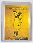 Chuck Bednarik Gold Plated Edition Artist Signed "The Hit" Trading Card 1/1