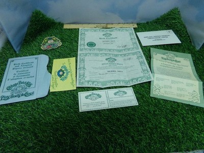 VINTAGE 1980's CABBAGE PATCH KIDS jesmar  ADOPTION PAPERS BIRTH CERTIFICATE