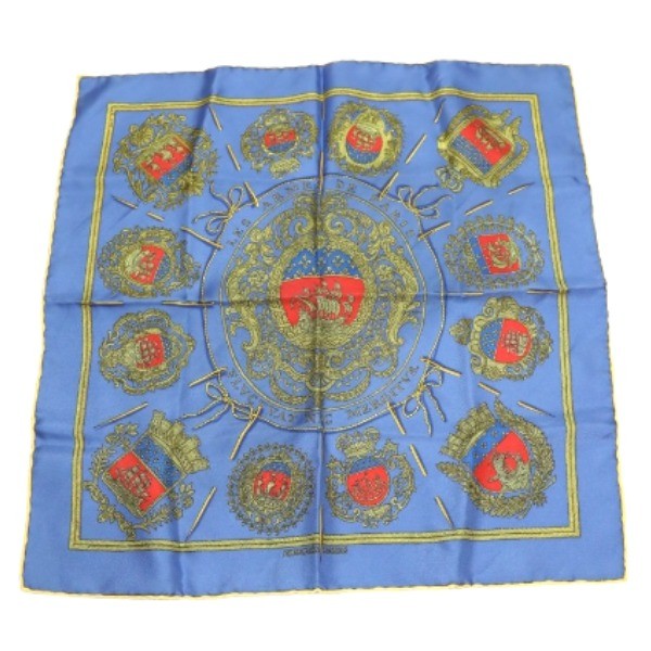 HERMES Carre45 100% silk handkerchief silk blue Women | eBay