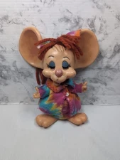 Vintage 1970  Big Eared Mouse Coin Bank Roy Des Royalty 10" Tye Dye Hippie
