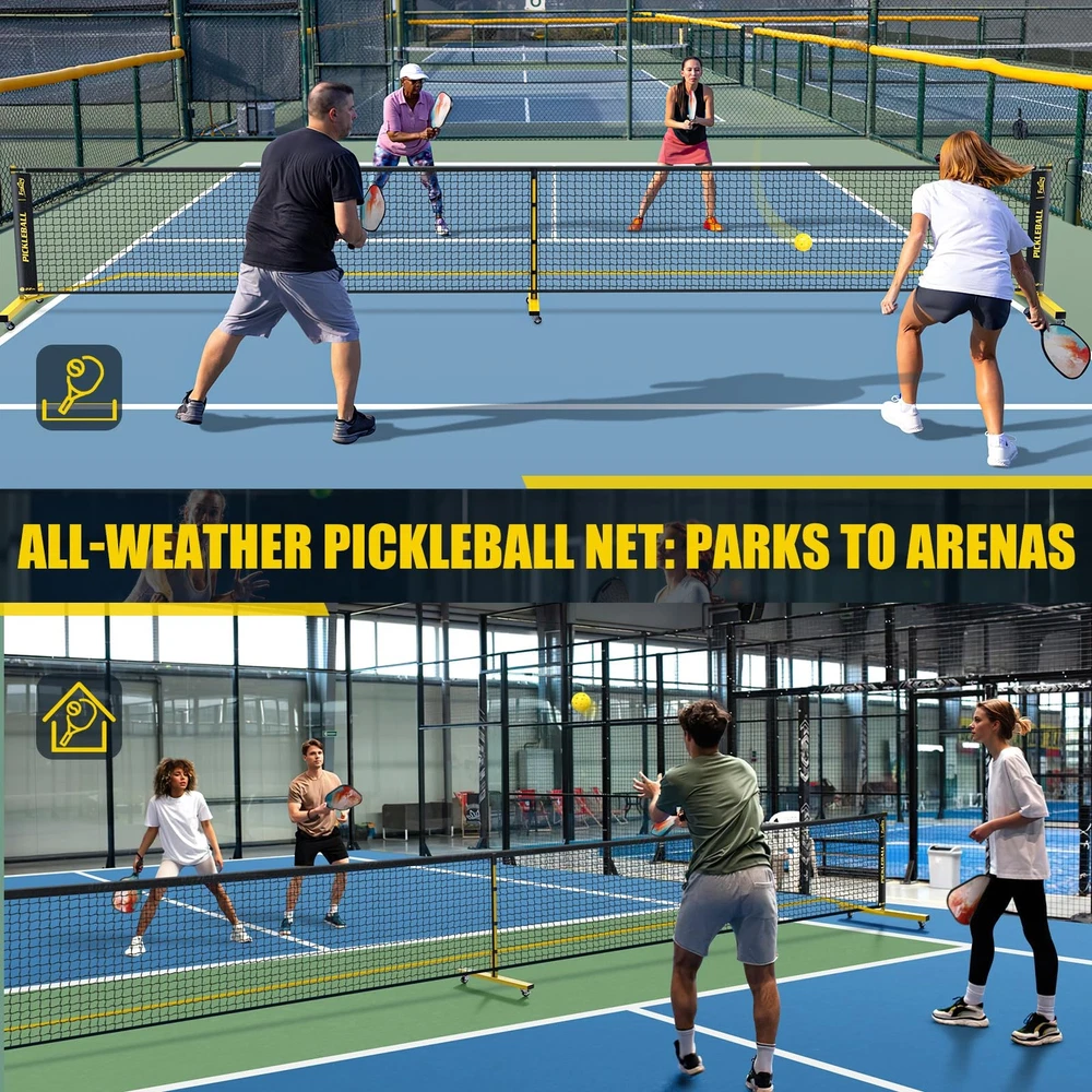 Portable 3-in-1 Pickleball Set with Net, 4 Paddles & Balls for 6FT 11FT 22FT Play Portable 3-in-1 Pickleball Set with Net, 4 Paddles & Balls for 6FT 11FT 22FT Play