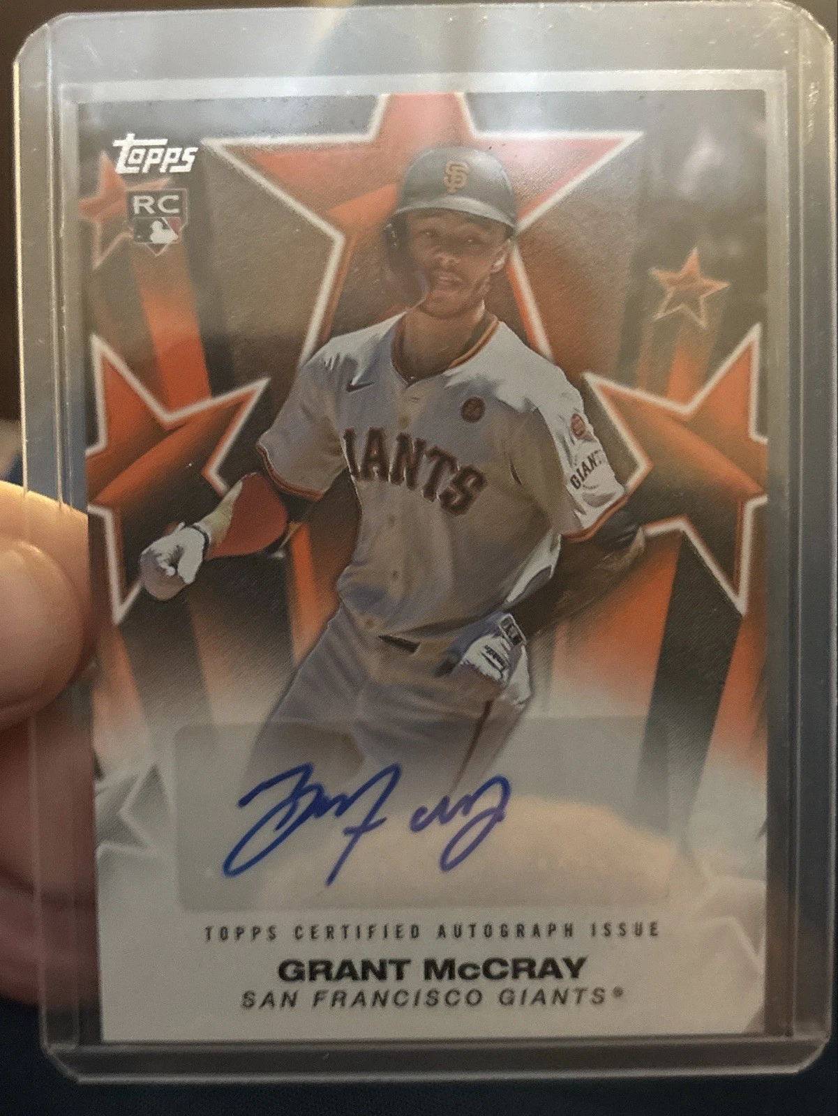 Grant McCray RC Baseball Stars Orange Auto /25 2025 Topps Series 1 SF Giants
