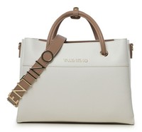 Valentino Alexia Shopping Bag Borsa A Mano Bianco/Cuoio