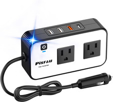 200W Car Power Inverter 12V To 110V Adapter 2 AC Outlets USB C Fast Charge