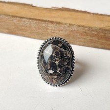 Turritella Agate Gemstone Ring 925 Sterling Silver Designer Ring Size 9 BT1190