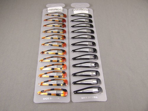 Juego Marrón Negro Paquete de 12 Accesorios Metálicos para el Cabello Clips 1,75" de Ancho - Imagen 5 de 5
