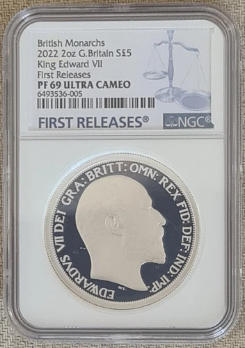 2022 Silver Proof 2oz £5 coin "British Monarchs - Edward VII" NGC PF69 UC