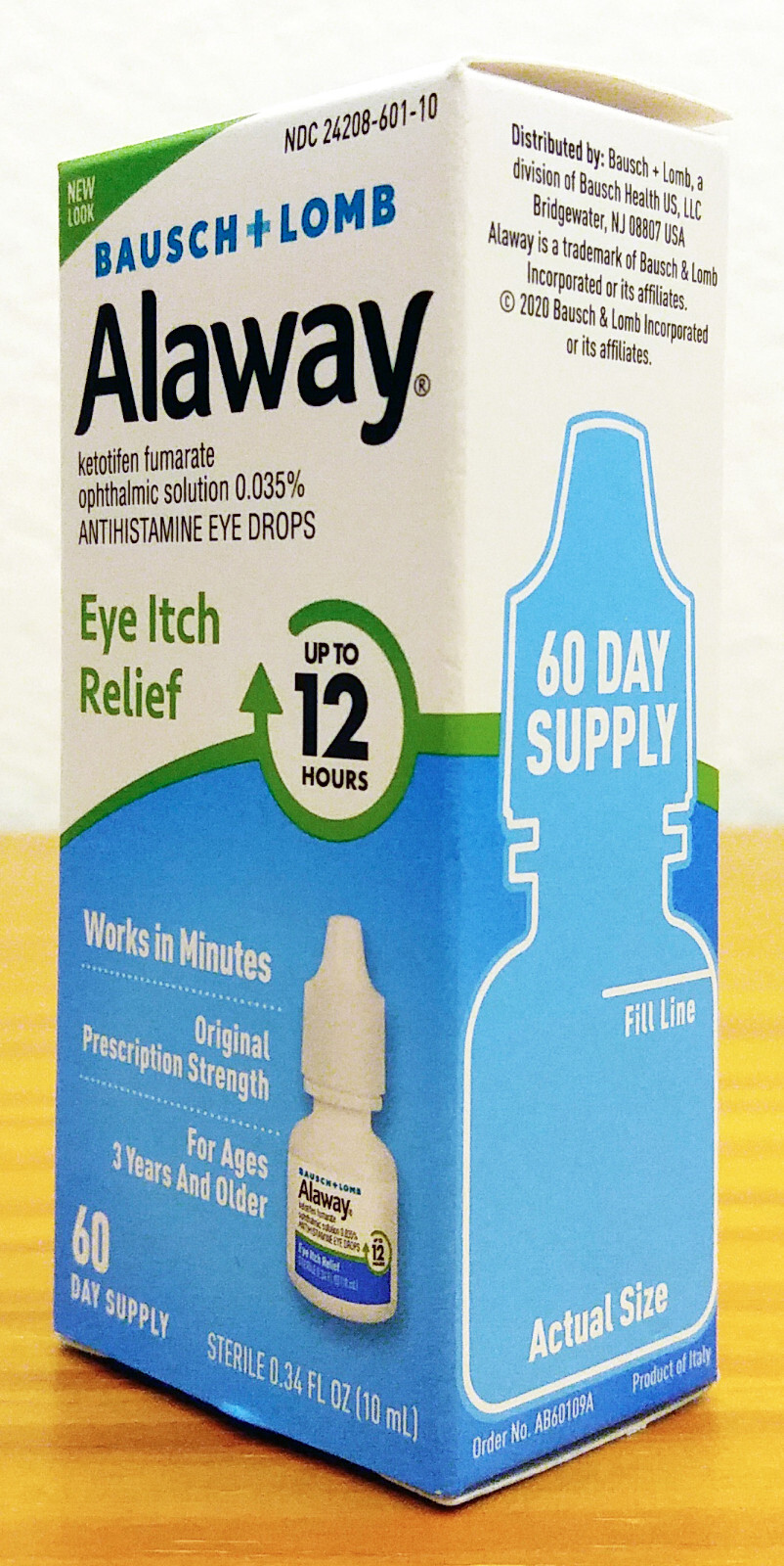 Bausch + Lomb Alaway Eye Itch Relief Drops, 60 Day Supply Up to 12hrs 0