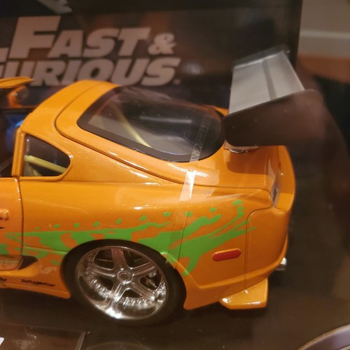MISB Fast and the Furious 7 Brian's Toyota Supra 1/18 Jada Diecast Orange modded - Picture 4 of 12