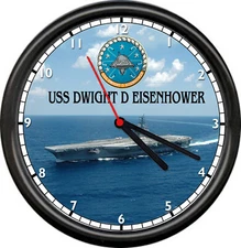 USS Dwight D Eisenhower CVN 69 US Navy Veteran Military Ship Sign Wall Clock