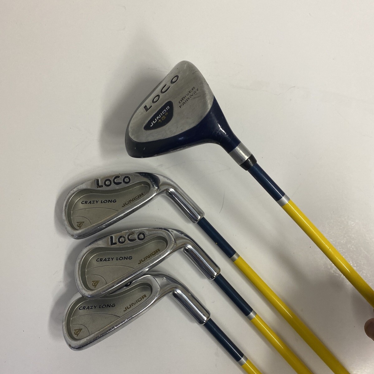 Dunlop Loco Junior small Blue Yellow 6 Piece Golf Club Set 5,7,9 Irons W/ Driver | eBay Dunlop Loco Junior small Blue Yellow 6 Piece Golf Club Set 5,7,9 Irons W/ Driver | eBay