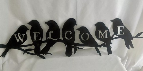 Metall Wanddeko Vögel auf Ast Metall Vögel Wandbild Vögel Schild Kunst 25x7 Zoll
