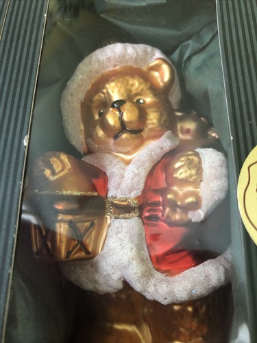 KREBS GLAS LAUSCHA CHRISTBAUMSCHUCK DEM THURINGERWALD SANTA TEDDY BEAR - Picture 9 of 10