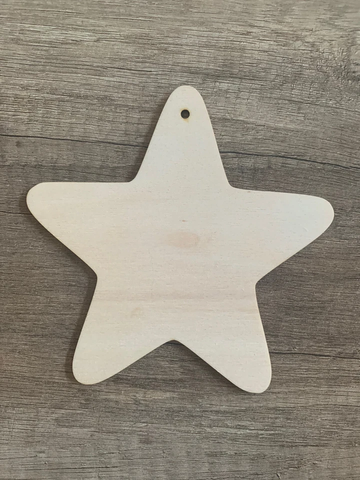 Stern Weihnachts Sterne Weihnachten Xmas HängeDeko 15 x 15 cm Holz Deko Basteln - Bild 2 von 2