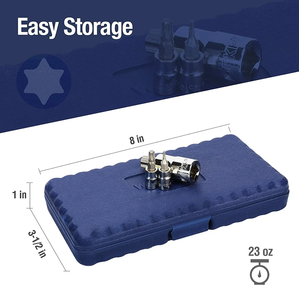 WORKPRO 13 Piece Torx Bit Socket Set T8-T60 S2 Steel For Hand Use Only With Case - Image 4 of 4