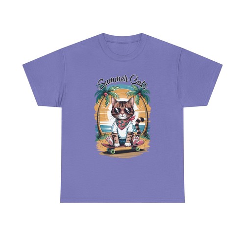 Summer Cats Unisex Tee - Fun Cat T-Shirt for Pet Lovers, Gifts for Birthdays, - 第 35/50 張圖片
