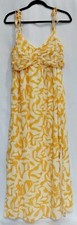 Gap Empire Waist Midi Dress Tall Womens Medium Yellow Spaghetti Straps ~ New