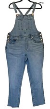 Universal Threads Bib Overalls Womens Size 14/32R Raw Hem High Rise Denim