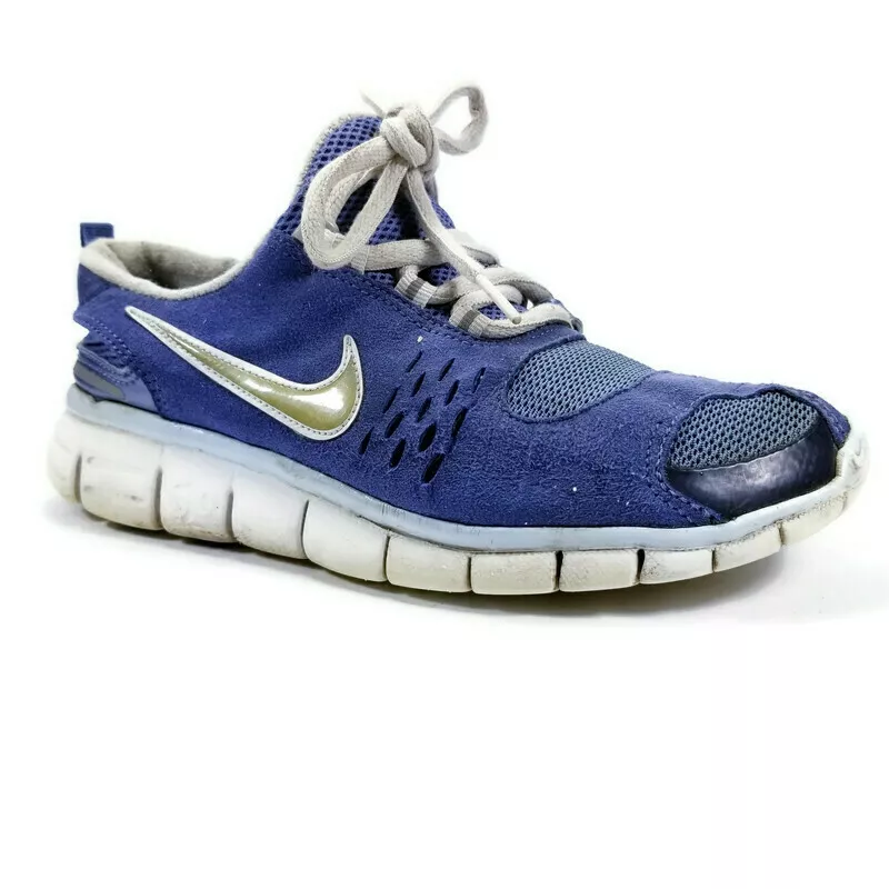 Nike Free 5.0 Womens Sz 7.5 Blue Leather Suede Running Training Athletic Shoes