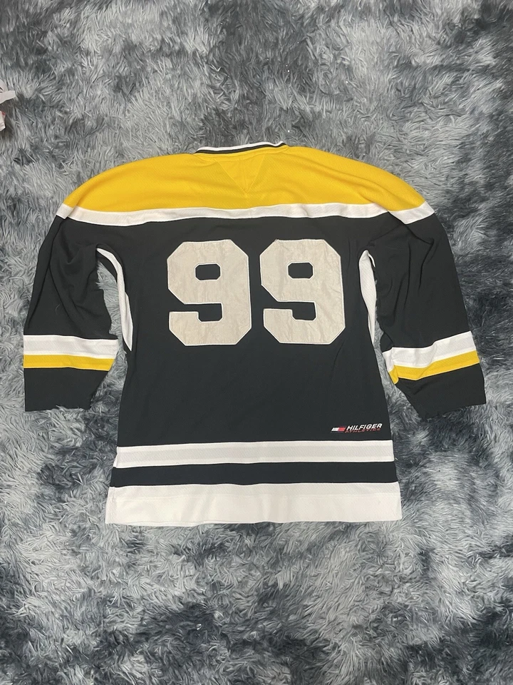 Tommy Hilfiger Camisetas Atléticas Hockey Hombre’s M 90s Y2K Amarillo Foto 2 de 2