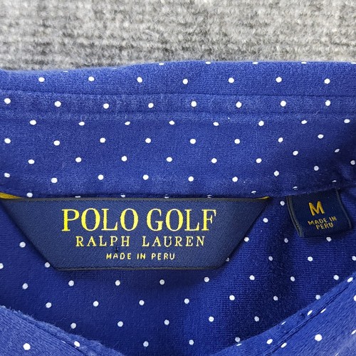 Polo Golf Ralph Lauren Shirt Medium Blue Polka Dot Long Sleeve Pima Cotton - Picture 3 of 8
