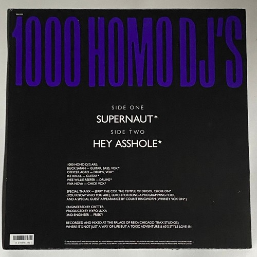 1000 HOMO DJS - SUPERNAUT ORIG 1990 WAX TRAX 12" VINYL SINGLE MINISTRY NM/NM - Picture 2 of 6