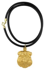 Brussels Griffon, Griffon Bruxellois II - Dog Collar, Gold-Plated Pendant