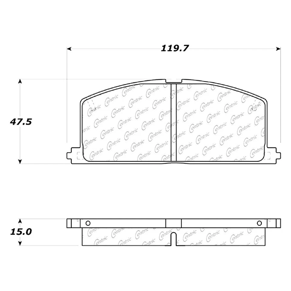 Rotores de disco de freno delanteros Centric + pastillas de freno de cerámica 3 piezas para Toyota Tercel Foto 4 de 4