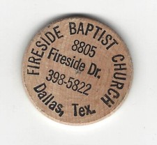 Fireside Baptist Church, Dallas, Texas, 8805 Fireside Dr. Wooden Nickel Indian