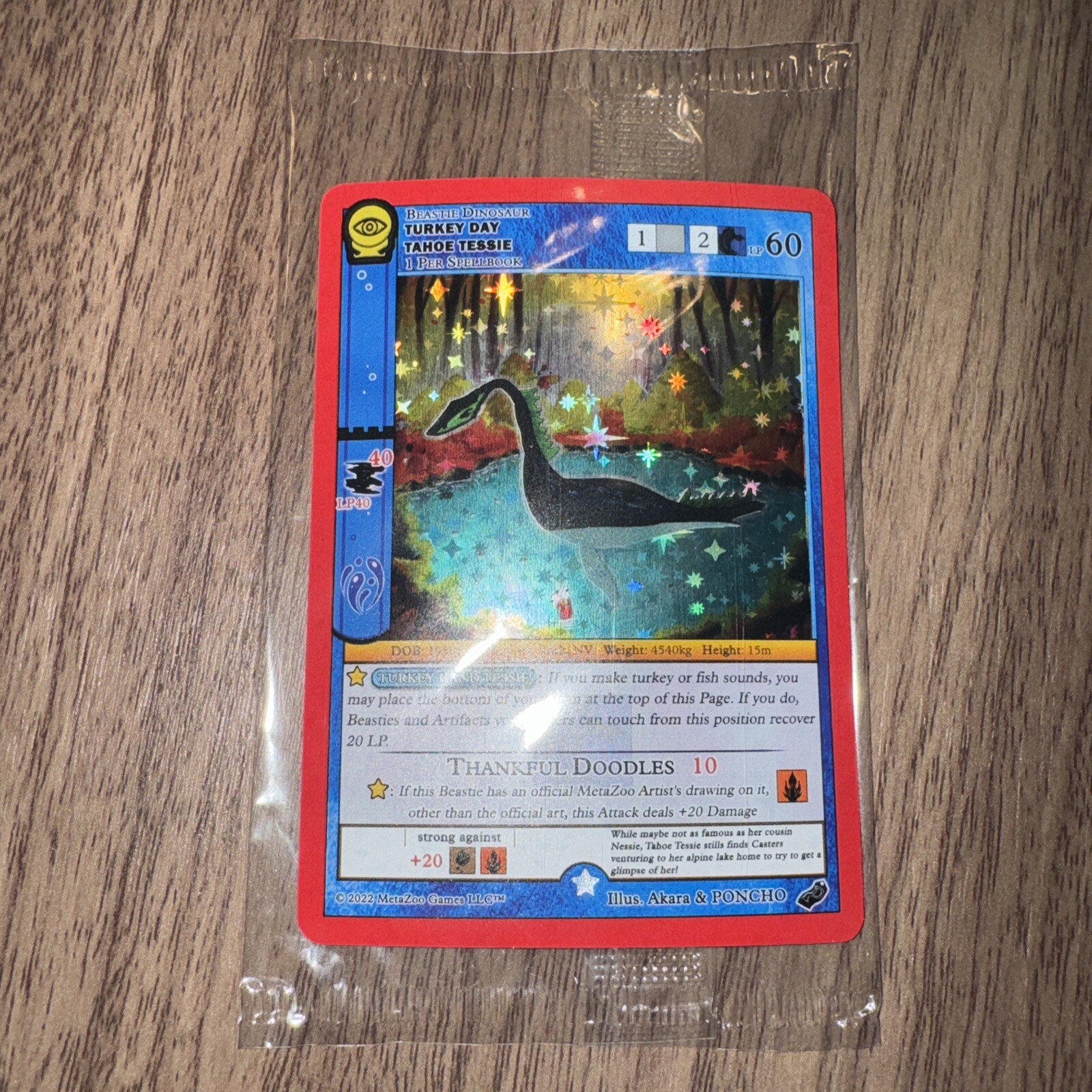2022 Metazoo Thanksgiving TURKEY DAY TAHOE TESSIE Full Holo Promo Card NM