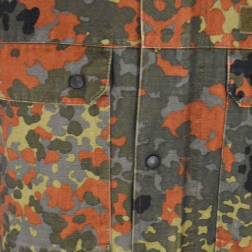German Bundeswehr Flecktarn Camo Military Parka Jacket GR13 XL Tall Hood - Picture 3 of 15