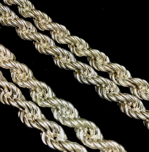 Mens 925 Sterling Silver Rope Chain Necklace 10mm 68GR 22ınch Handmade Hollow - Picture 7 of 11