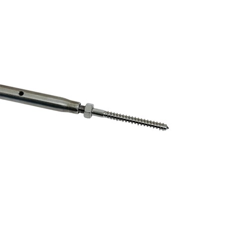 Fibbia girevole 1/4" filettata Lag & Swage Stud 1/8" cavo acciaio inox 4 pezzi - Foto 5 di 8