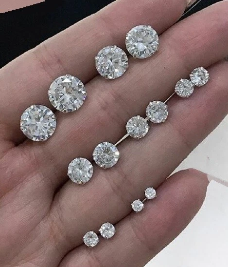 Orecchini  Brillantino Uomo Donna in Argento 925 Zircone Punto Luce 2mm a 6mm - Immagine 3 di 4