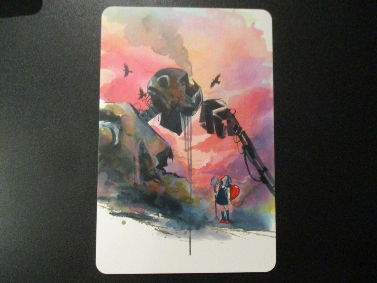 LORA ZOMBIE Art Postcard LITTLE GIRL BIG STEEL 2 4X6
