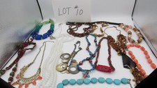 Costume Jewelry Lot 16 Necklaces 13 Bracelets 9 Earrings 6 Pins/Pendant Ring 10