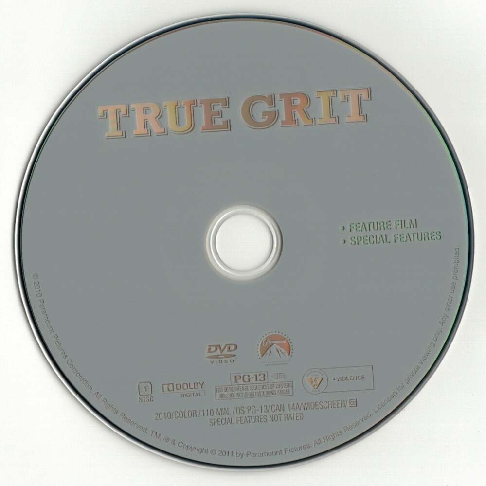 True Grit 2010 (DVD disc) Jeff Bridges, Matt Damon, Josh Brolin