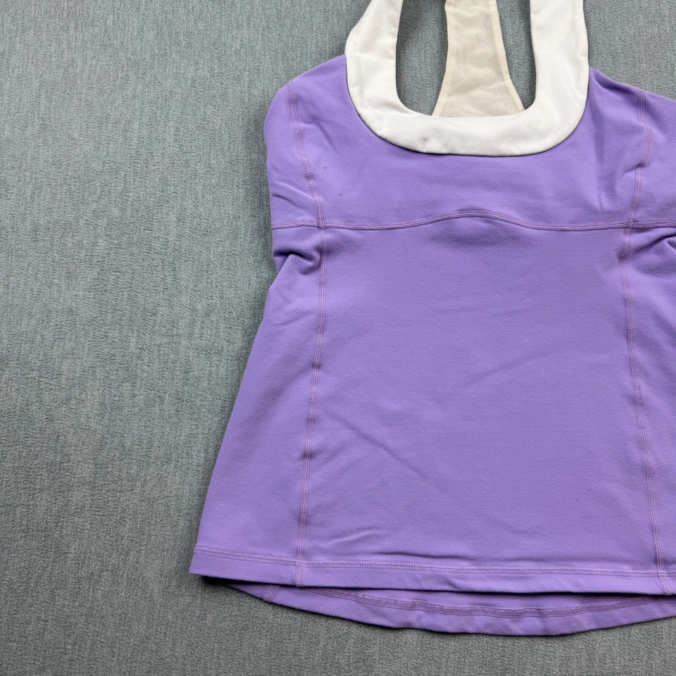 Camiseta sin mangas Lululemon para mujer 10 púrpura cuello redondo elástico sin relleno yoga Foto 4 de 4